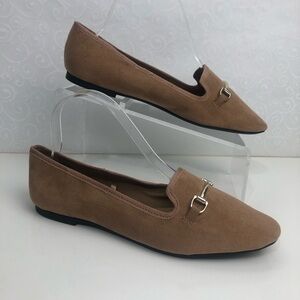 H&M Loafer Flats With Metal Buckle  Brown Ladies Size US 8 -39  Used